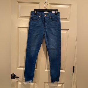 Loft  Skinny Jeans Blue Slim Pockets Frayed Hem Sz 27/4(m59)